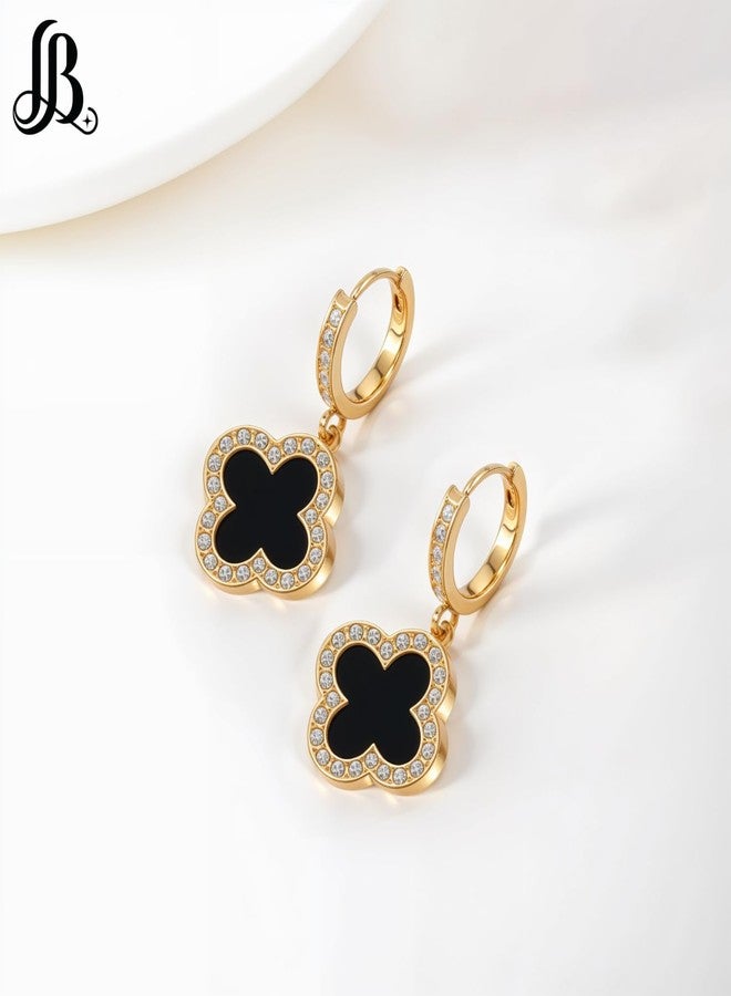 LaBling Hoop Earrings for Women | Hoop Earrings for Women | Lovely Gift - Black - Image 3
